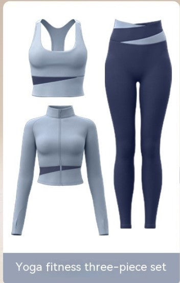 Women's Jacket Trousers Bra Yoga Workout Clothes